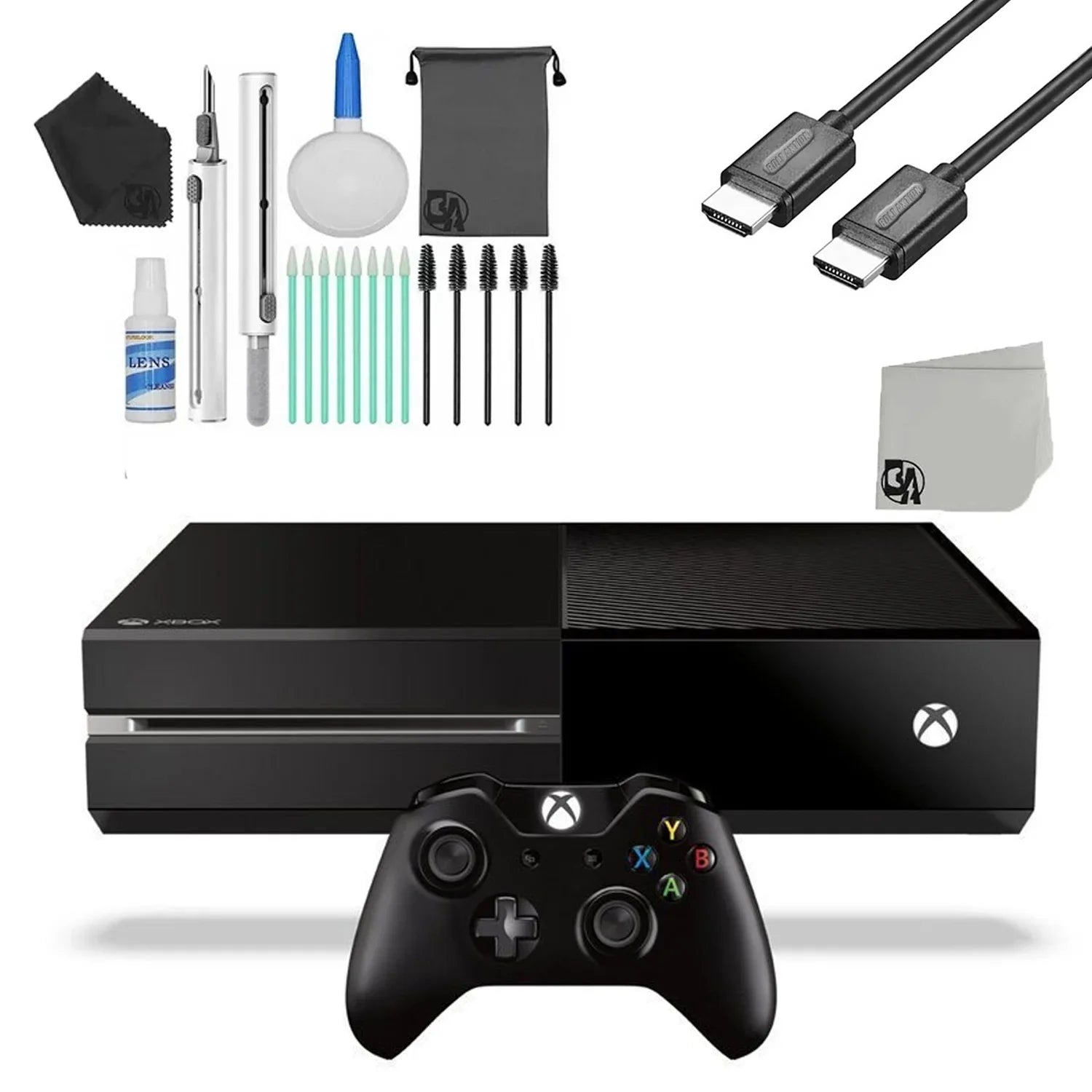 Microsoft Xbox One Original 500GB Gaming Console Black with HDMI Cable Cleaning Kit Bundle Like New