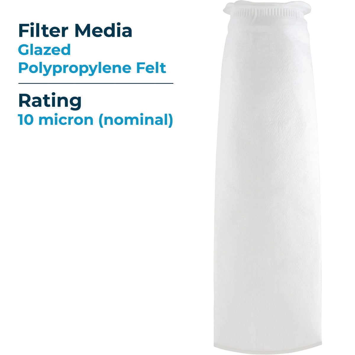 SizepiroPure SizeP-BP-420-10 10 Micron #4 (20”) Glazed Polypropylene Felt Liquid Bag Filter BP-420-10 155388-03 (Case of 40)