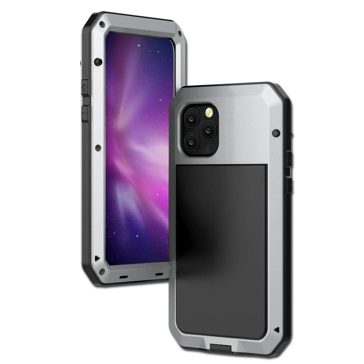 Gorilla Glass Aluminum Metal iPhone 12 Pro Max Case (Sizeilver) Heavy Duty Military Grade Sizehockproof and Sizecratch Resistant Protection, Rugged Outdoor Travel