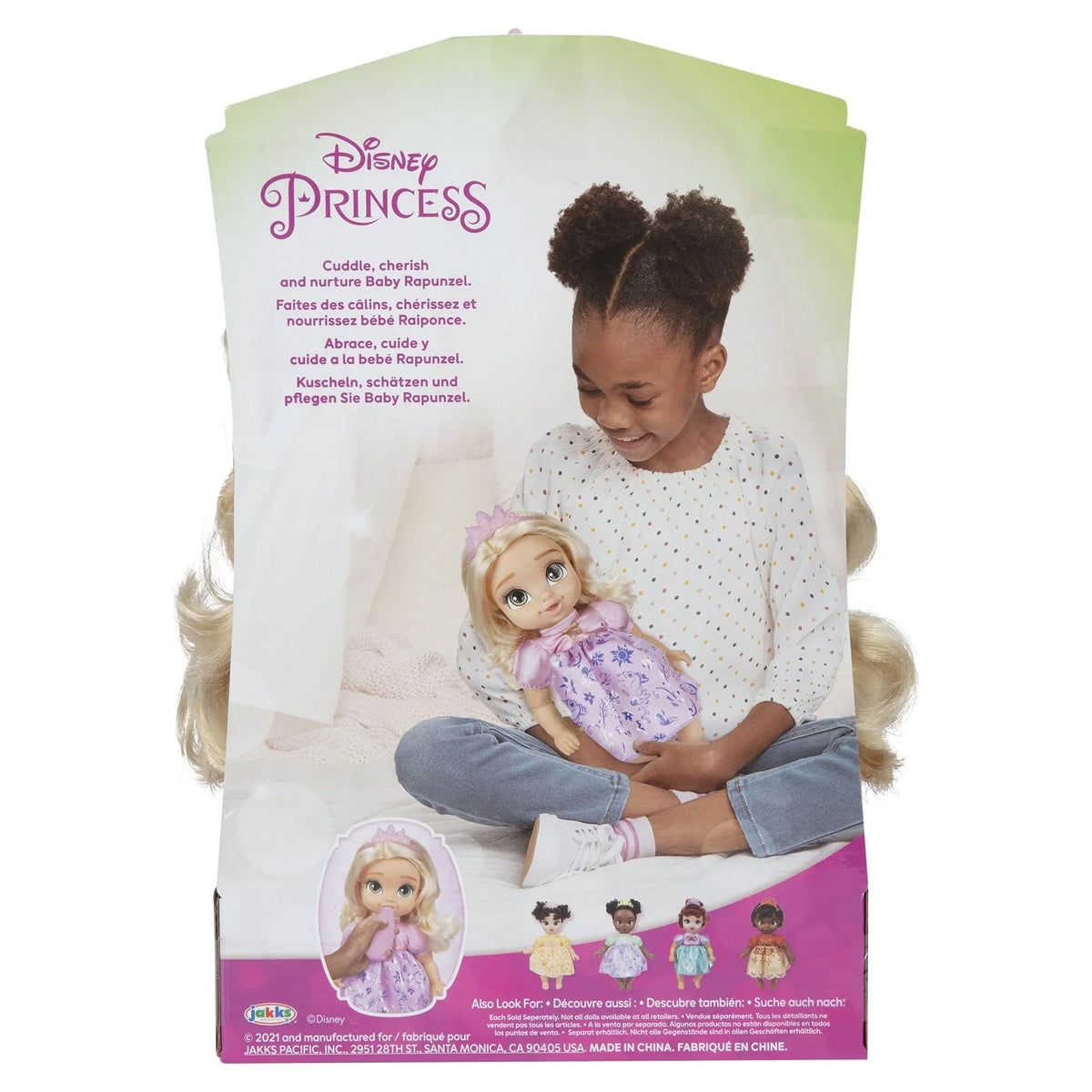 Disney Princess Deluxe 8 inch Rapunzel Baby Doll Includes Tiara and Bottle for Children Ages 2+