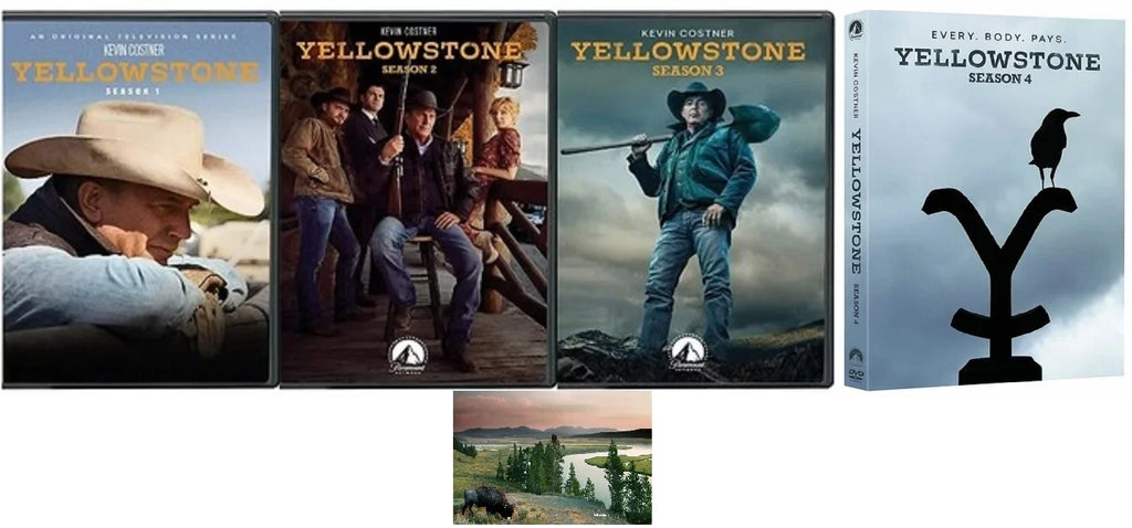 Yellowstone Complete Sizeeasons 1 2 3 4 Kevin Costner 17 DVD Sizeet 39 Episodes Includes Glossy Print Yellowstone Art Card