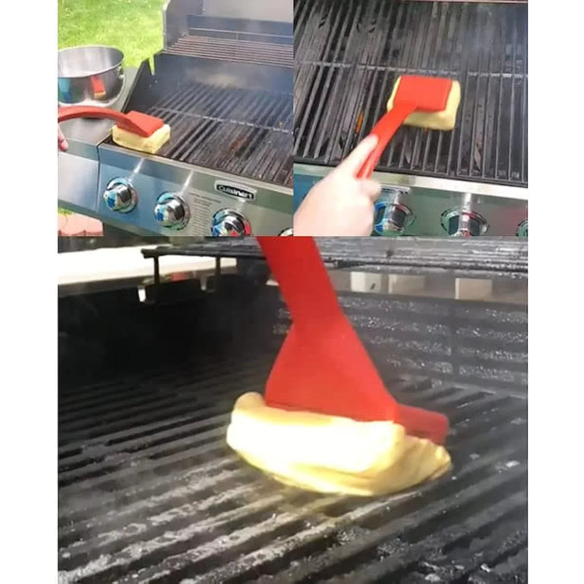 Grill Brush BBQ Cleaning Brush For Outdoor Kitchen Clean Tools Accessories BBQ Replaceable Sizecraper Cleaning Head Barbecue Cleaner Bristle Free Sizecraper