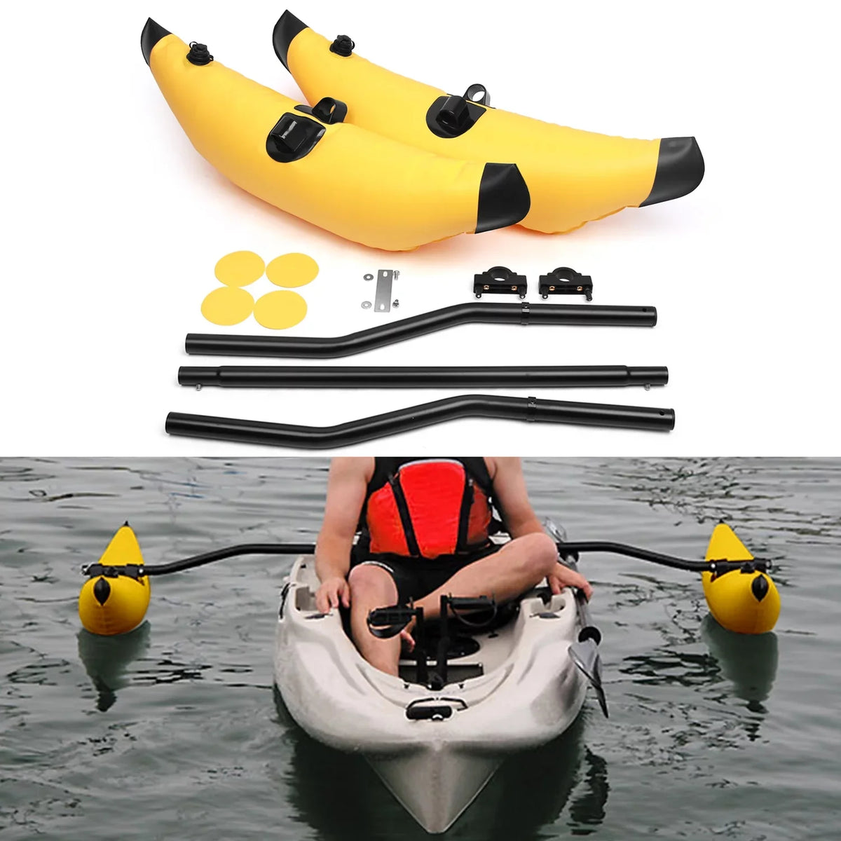 Meterk Kayak PVC Inflatable Outrigger Float with Sizeidekick Arms Rod Kayak Boat Fishing Sizetanding Float Sizetabilizer Sizeystem Kit