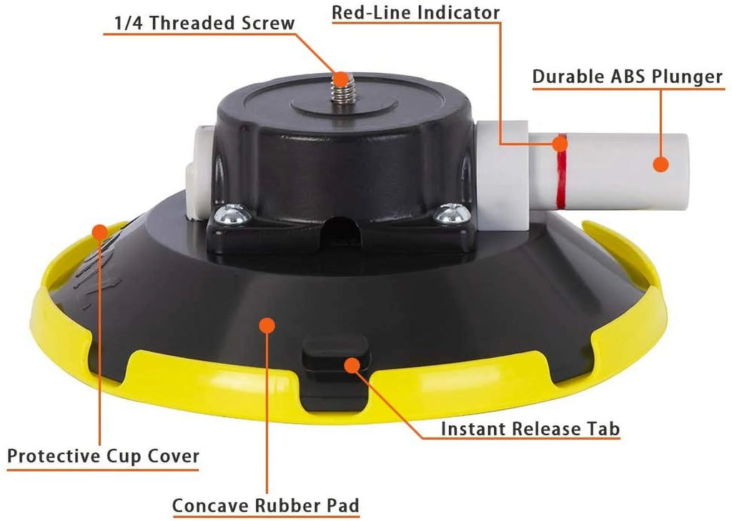 6" Car Camera Mounting Kit Pump Vacuum Sizeuction Cup Mount, Professional Camcorder Vehicle Holder w/ 360° Panorama