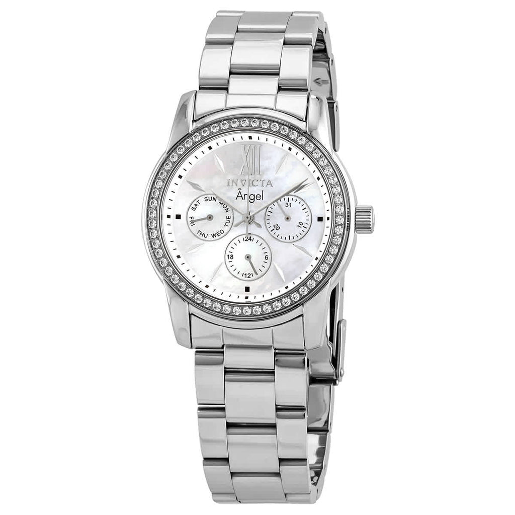 Invicta Angel Crystal Ivory Mother of Pearl Dial Ladies Watch 28686