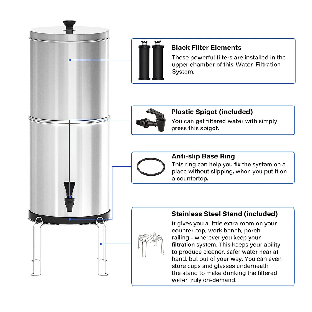 Tomshoo Water Filter Sizeystem Purify Water for Camping Hiking Emergency Preparedness