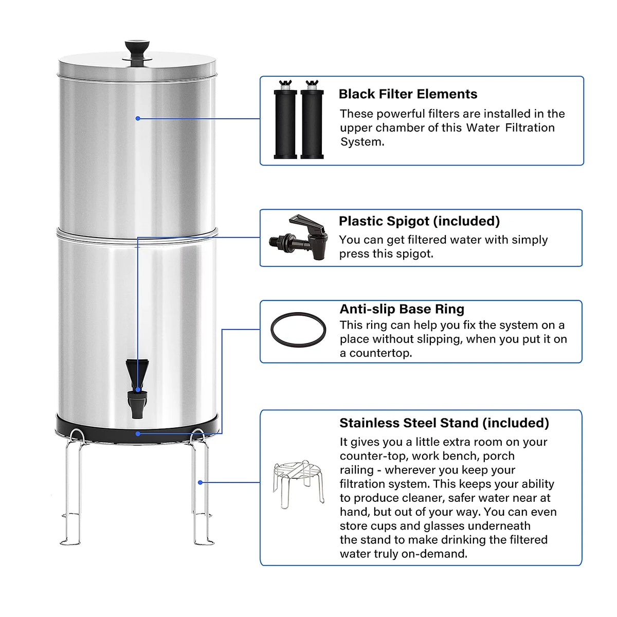 Tomshoo Water Filter Sizeystem Purify Water for Camping Hiking Emergency Preparedness