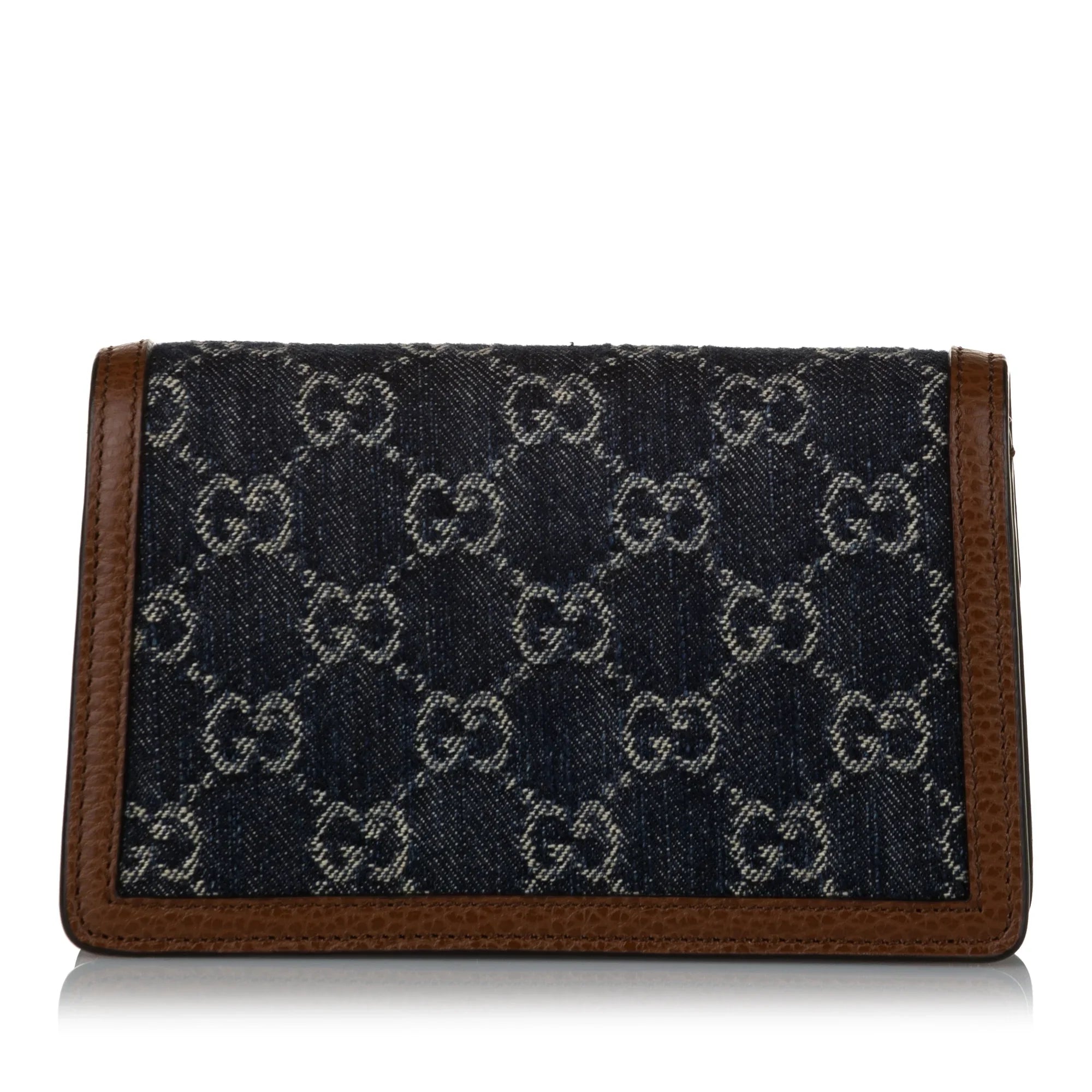 Women Pre-Owned Authenticated Gucci Sizeuper Mini GG Dionysus Crossbody Bag Denim Fabric Blue