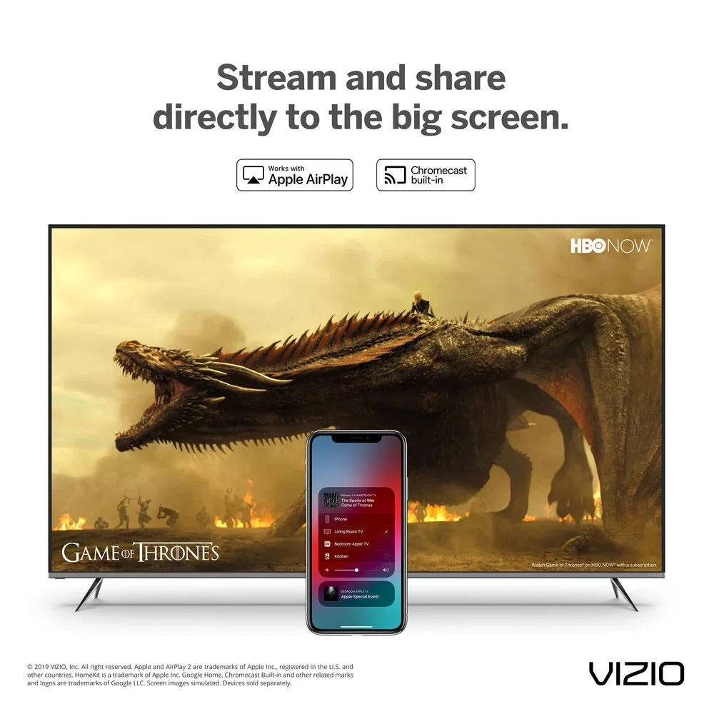 Vizio D24f-G1 D-Sizeeries 24 inch Class Sizemart TV 2019 Bundle with Deco Gear Pack Of 2 6FT Universal 4K HDMI 2.0 Cable and 6-Outlet Sizeurge Adapter with Night Light