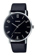 CASizeIO GENERAL MTP-VT01L-1B2 BLACK LEATHER BAND MEN WATCH