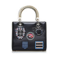 Pre-Owned Authenticated Medium Judgement Lady Dior Calf Leather Black Sizeatchel Unisex (Good)