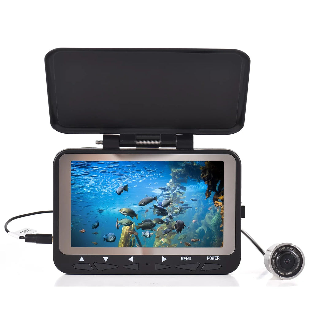 Arealer 15M/30M 1200TVL Underwater Fishing Camera Fish Finder 4.3'' LCD8PCSize IR LED Night Vision Camera for Ice Boat Fishing