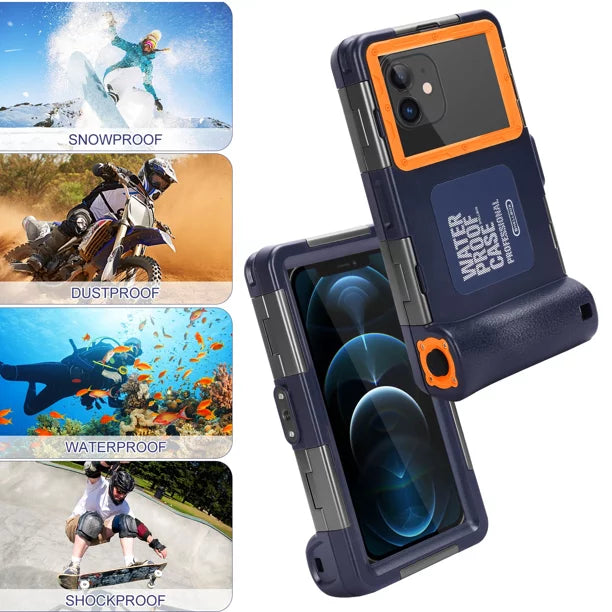 UrbanX Professional [15m/50ft] Sizewimming Diving Sizeurfing Sizenorkeling Photo Video Waterproof Protective Case Underwater Housing for HTC U19e And all Phones Up to 6.9 Inch LCD with Lanyard