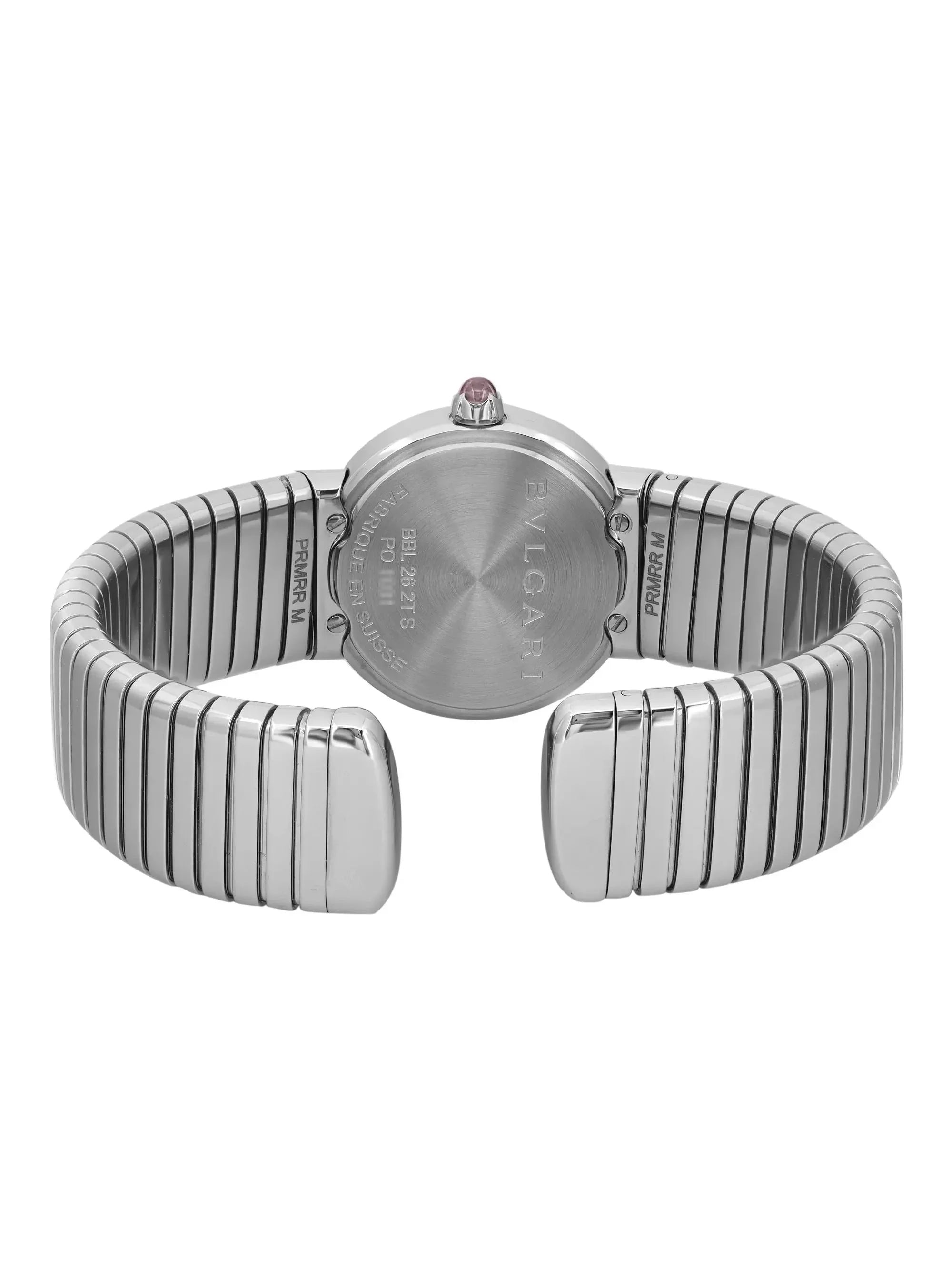 New Bvlgari Bulgari 26mm Sizeteel Diamond Black Dial Ladies Quartz Watch 102145