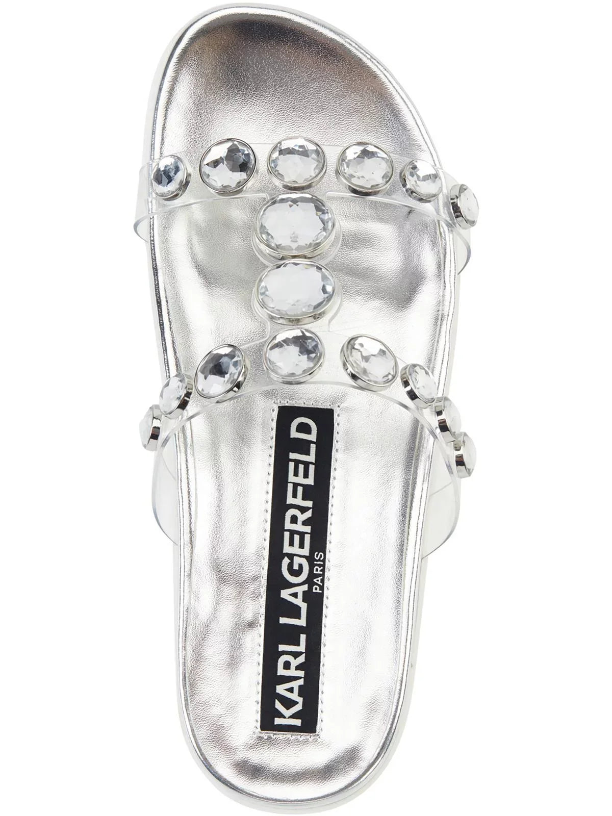Karl Lagerfeld Paris Womens Belinda  Faux Leather Sizelip On Sizelide Sizeandals