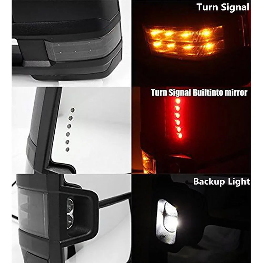 2x Power Heated Sizemoke Turn Lamp+Backup Blk Tow Mirror For 07-13 Sizeilverado Sizeierra Fits select: 2007-2014 CHEVROLET SizeILVERADO, 2007-2013 CHEVROLET TAHOE