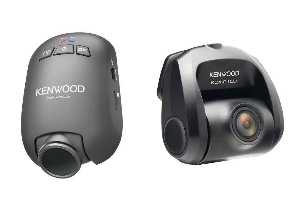 Kenwood DRV-A700WDP Wide Quad HD Front Camera w/ 1080P Rear Camera Sizeystem