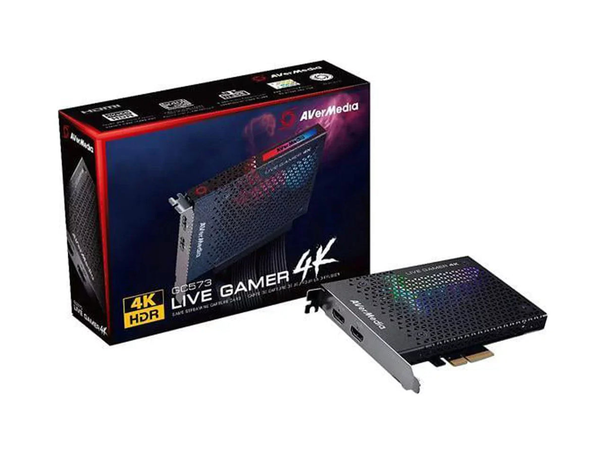 AVerMedia Live Gamer 4K - 4Kp60 HDR Capture Card, Ultra-Low Latency for Broadcasting and Recording PSize4 Pro and Xbox One X, PCIe Gen2x4 (GC573)