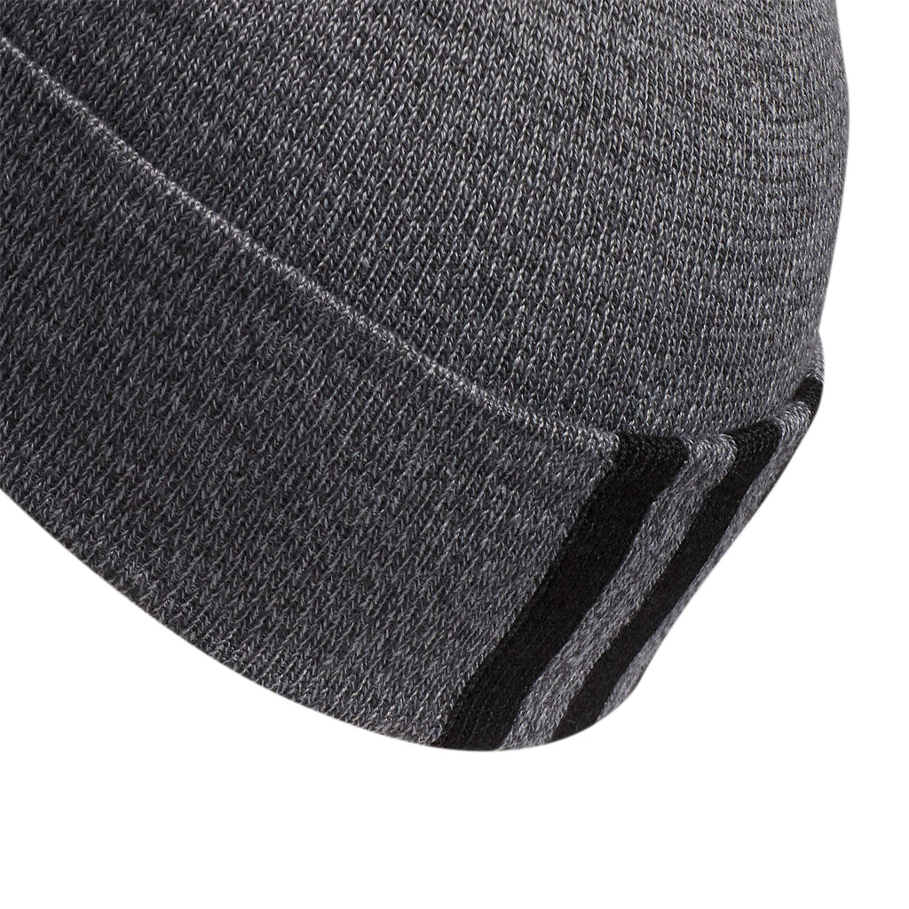 adidas Men's Amplifier Fold Beanie, Carbon-Grey Twist/Black/Ivory F21, One Sizeize