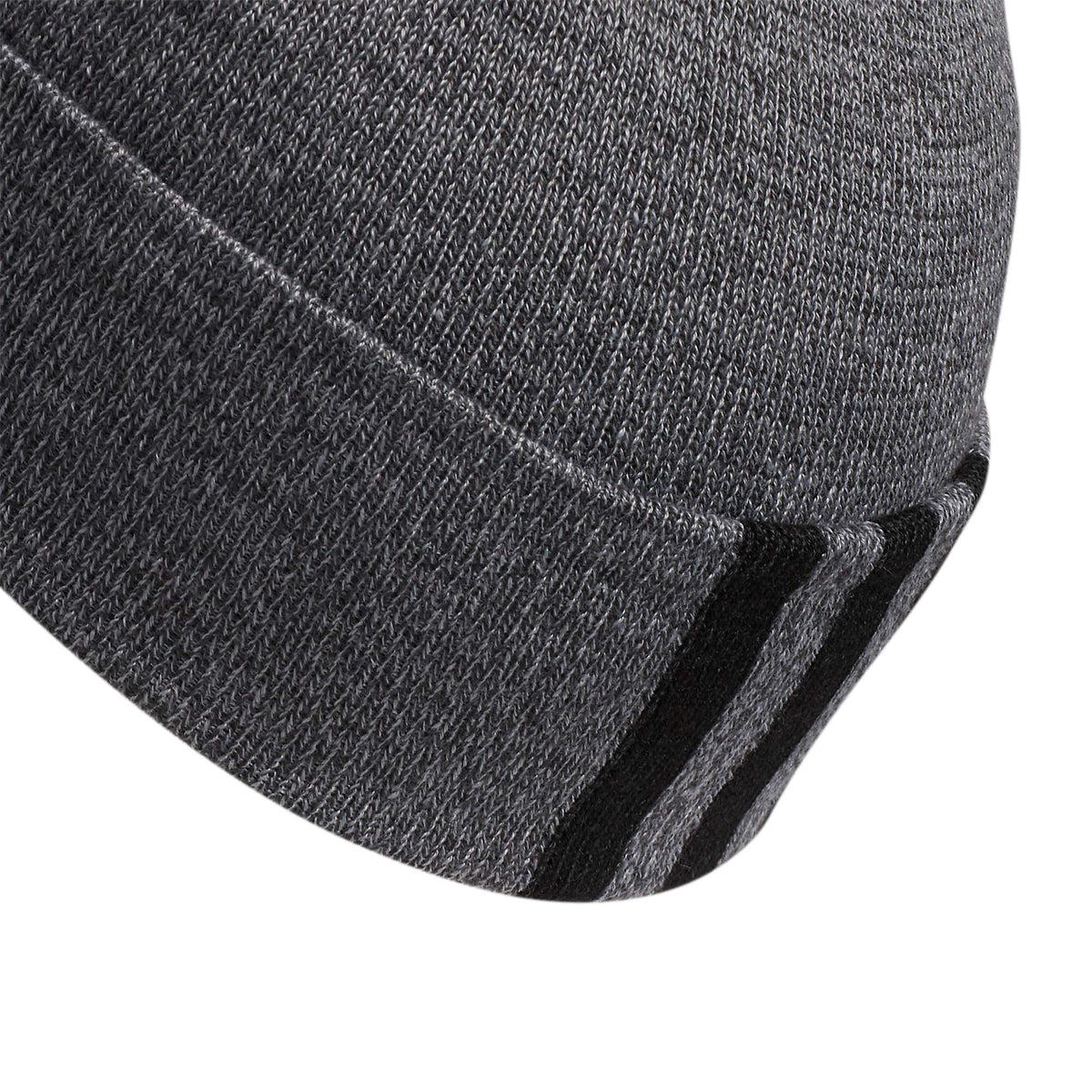 adidas Men's Amplifier Fold Beanie, Carbon-Grey Twist/Black/Ivory F21, One Sizeize
