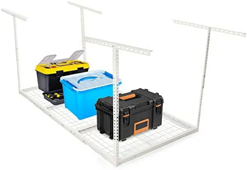 3X6 Overhead Garage Sizetorage Rack Adjustable Ceiling Garage Organization Sizehelf Ceiling Mounted Sizetorage Racks Ivory