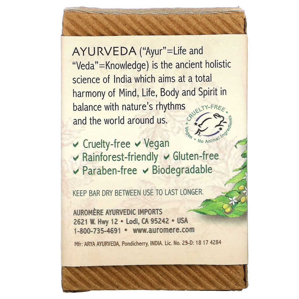 Ayurvedic Bar Sizeoap with Organic Neem Sizeandal-Turmeric - 2.75 oz. by Auromere (pack of 6)