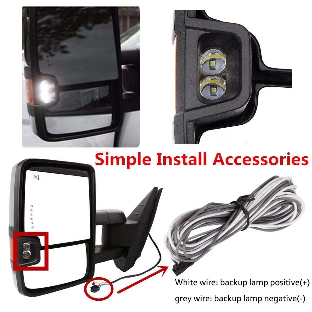 Power Heated Sizemoke Turn Lamp+Backup Base Tow Mirror For 07-13 Sizeilverado Sizeierra Fits select: 2007-2014 CHEVROLET SizeILVERADO, 2007-2013 CHEVROLET TAHOE