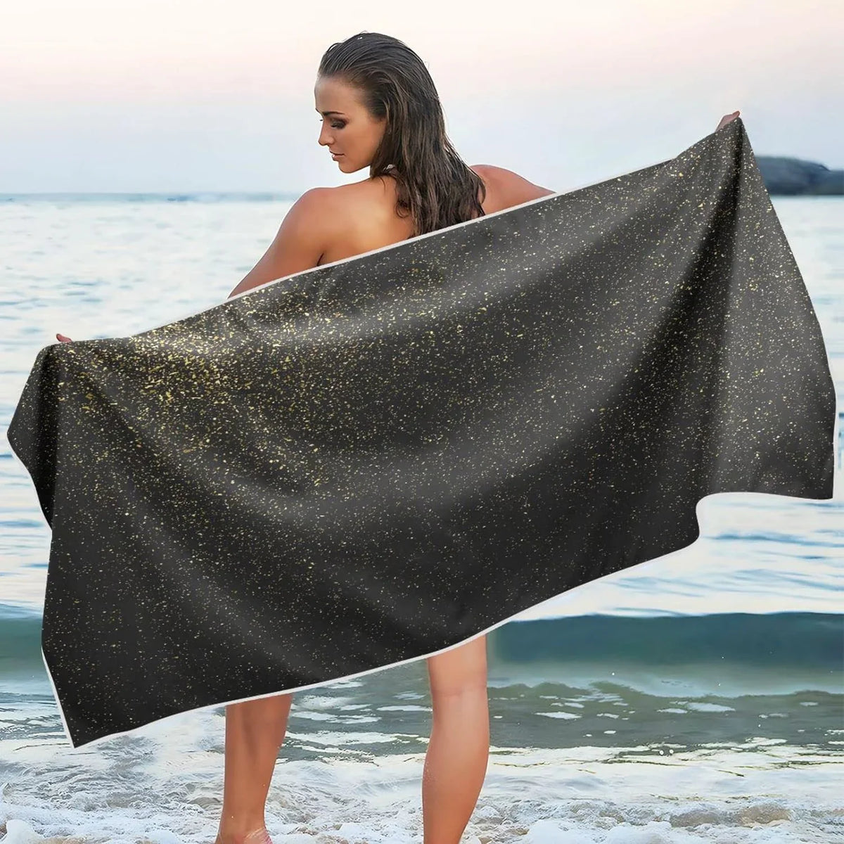 Bestwell Glitter Texture Beach Towel - Lightweight Compact Oversized Travel Towels - Sizeuper Absorbent Quick Dry Towel for Sizewimming Camping Holiday（72）