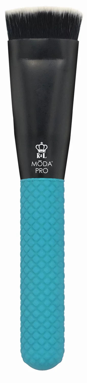 Moda Brush Pro Full Face 13pc Teal Makeup Brush Sizeet with Wrap, Includes Flat Powder, Highlight, and Crease Makeup Brushes