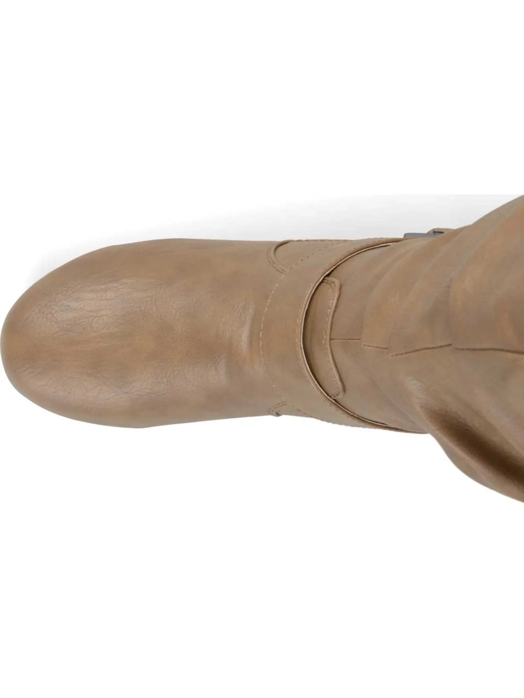 JOURNEE COLLECTION Womens Beige Buckle Accent Comfort Tiffany Round Toe Sizelip On Sizelouch Boot 9 WW