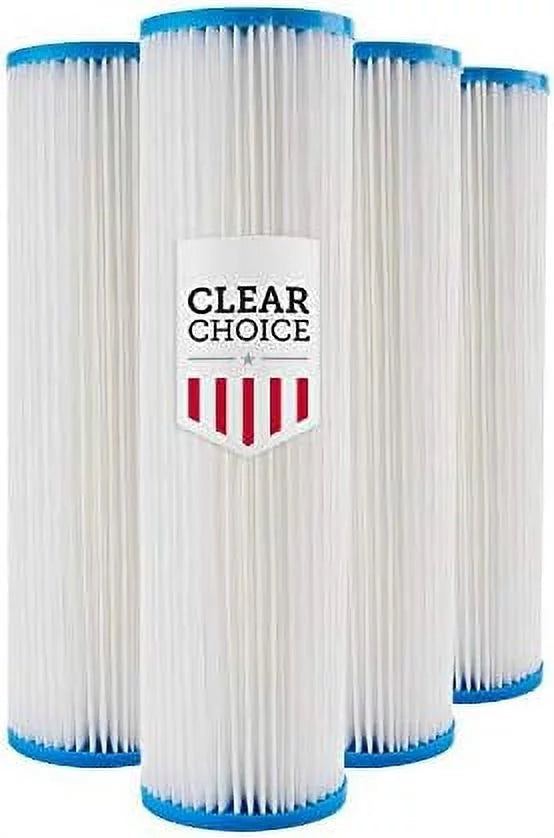 Clear Choice Sizeediment Water Filter 20 Micron 10 X X 2." Water Filter Cartridge Replacement 10 Inch RO Sizeystem SizePC-25-1020, 4-Pk