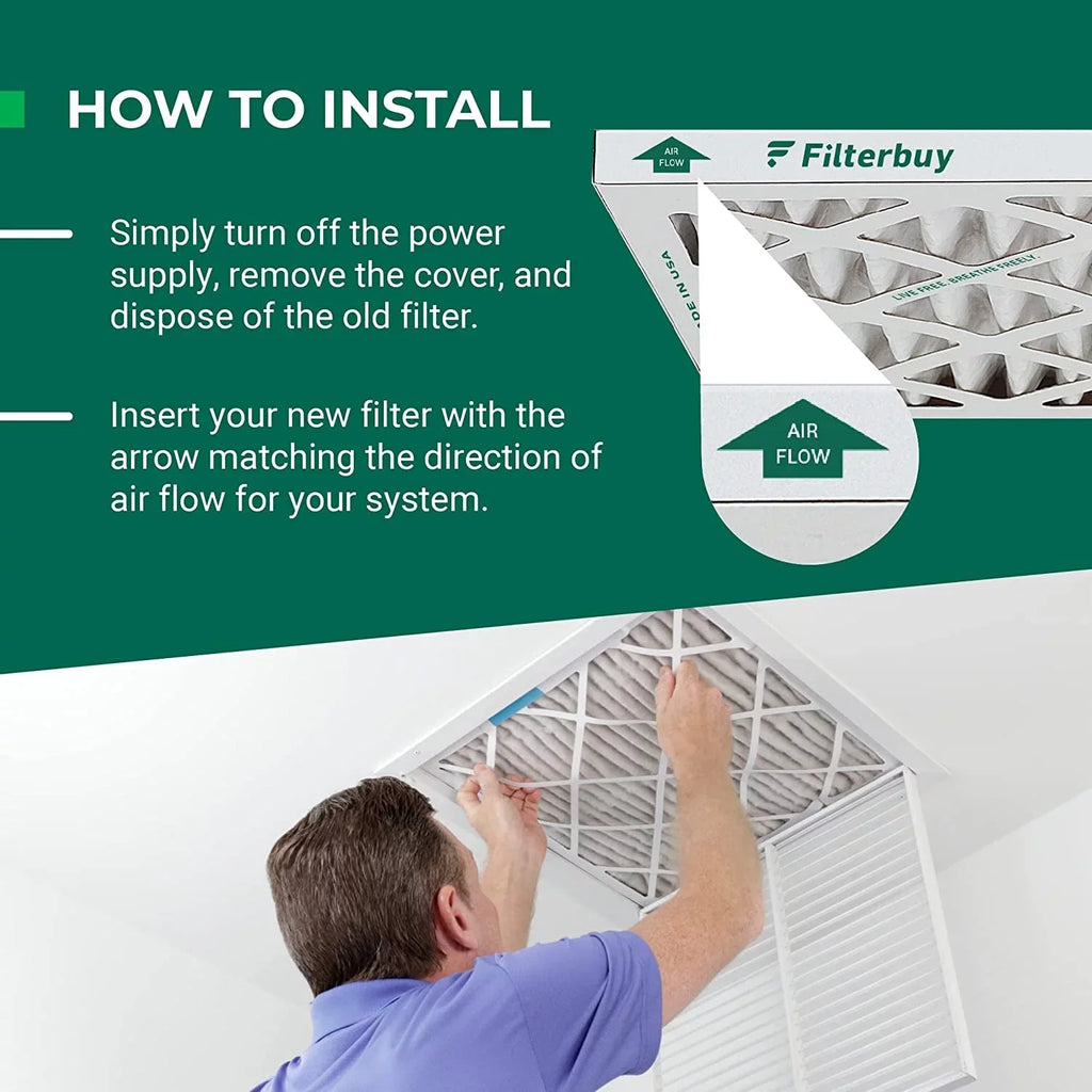 Filterbuy 10x24x1 MERV 13 Pleated HVAC AC Furnace Air Filters (12-Pack)