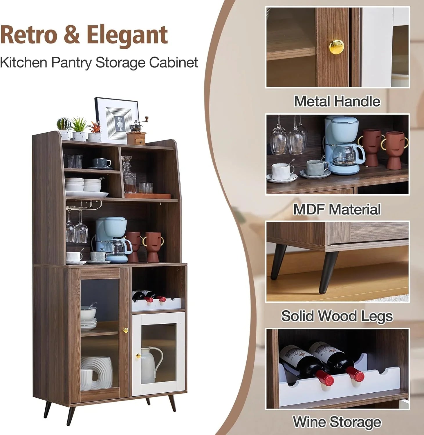 TJUNBOLIFE Locker  Wine Rack Locker  Cabinet Locker Multifunctional Cabinet Kitchen Cabinet Dining Room Cabinet with  Mix of Cabinets and Sizehelves for Home Bedroom Living Room