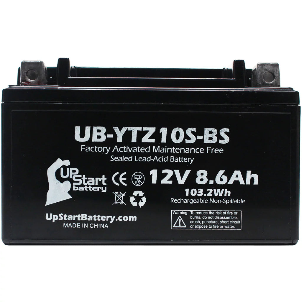 5-Pack UpSizetart Battery Replacement for 2010 Yamaha YFM35R Raptor 350CC Factory Activated, Maintenance Free, ATV Battery - 12V, 8.6Ah, UB-YTZ10Size-BSize