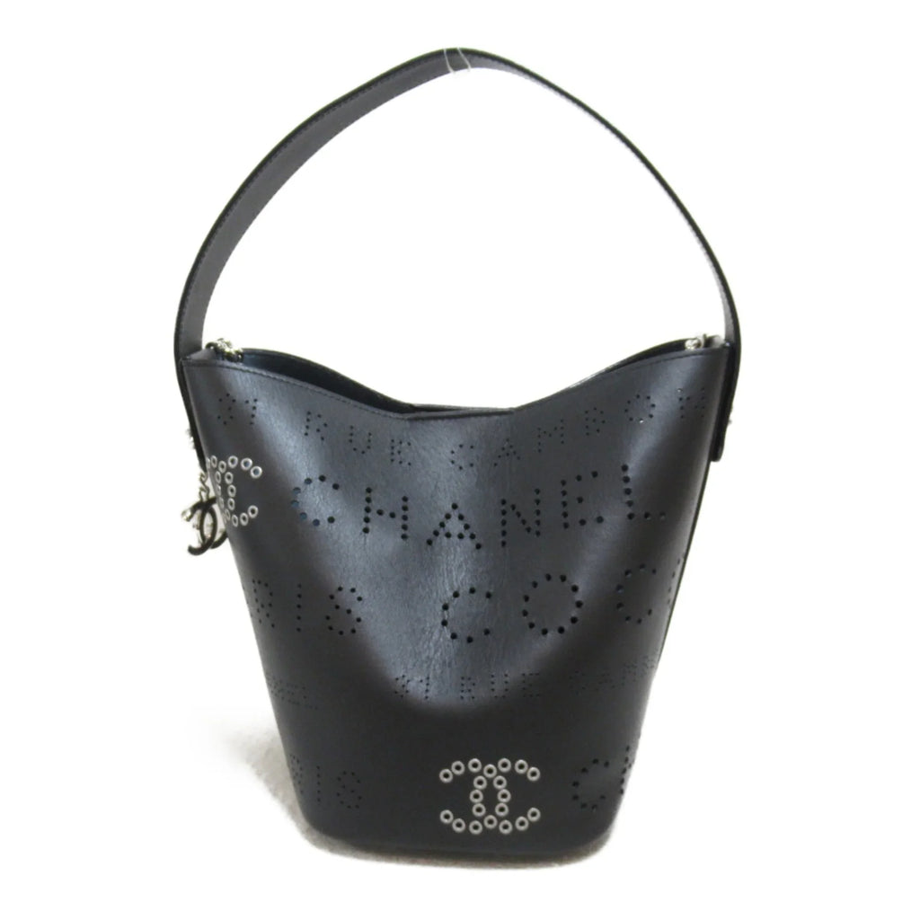 Pre-Owned CHANEL 2waySizehoulder Bag Black Lambskin (sheep leather) (Good)
