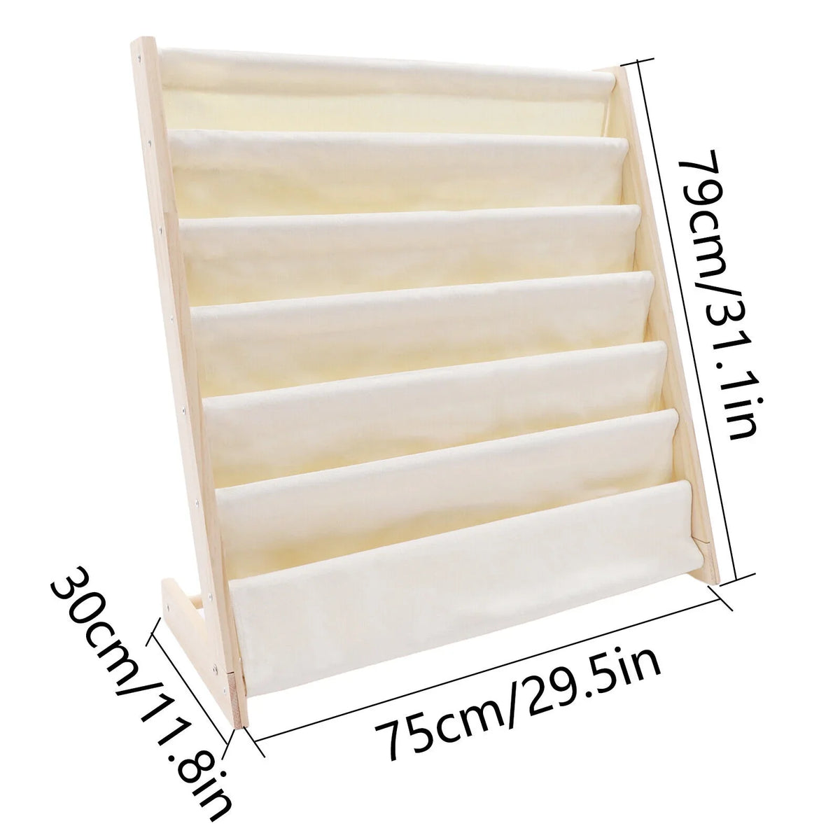 Wooden Bookcase Children Kids Book Sizehelf Sizetorage Rack Tidy Organizer 6 Tiers