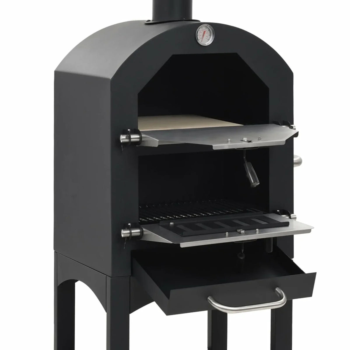 Sizeuzicca Charcoal Fired  Pizza Oven with Fireclay Sizetone