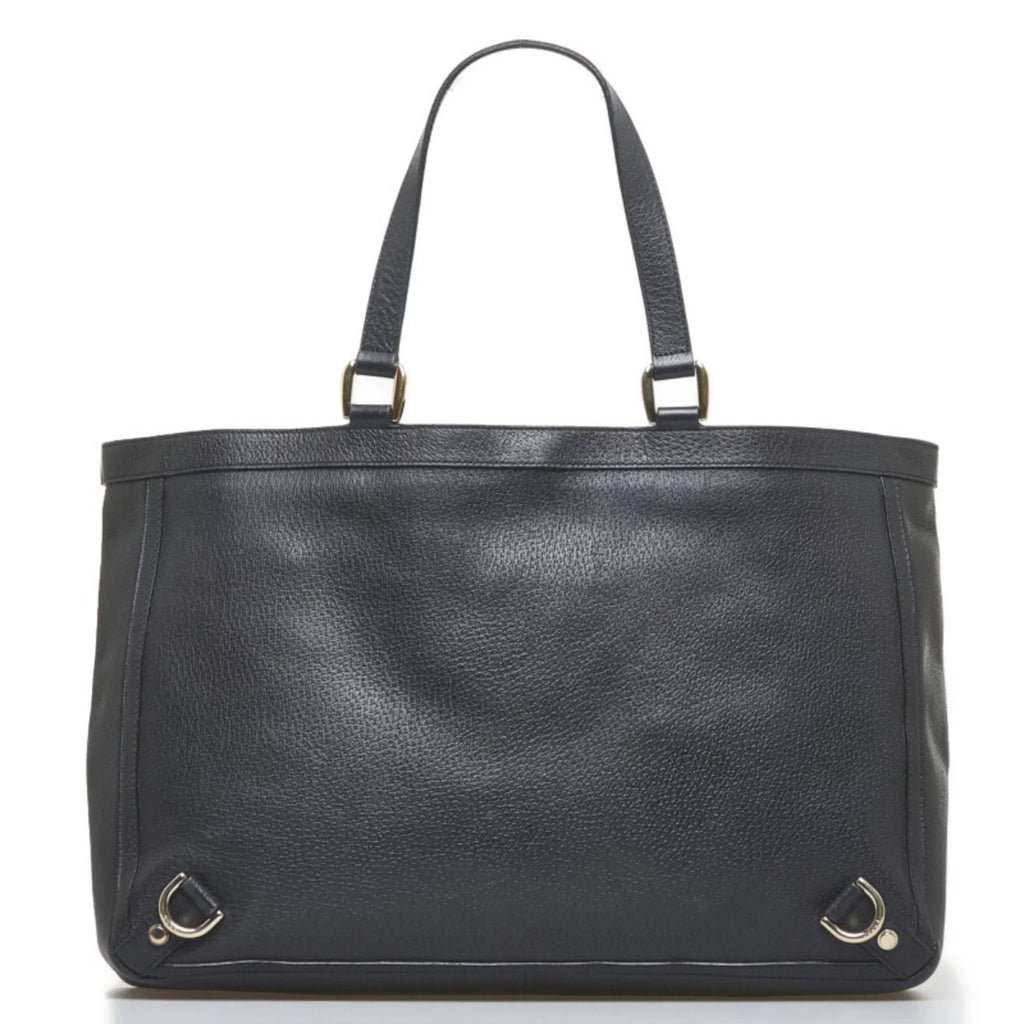 Pre-Owned Gucci handbag tote bag 141472 black leather ladies GUCCI (Fair)