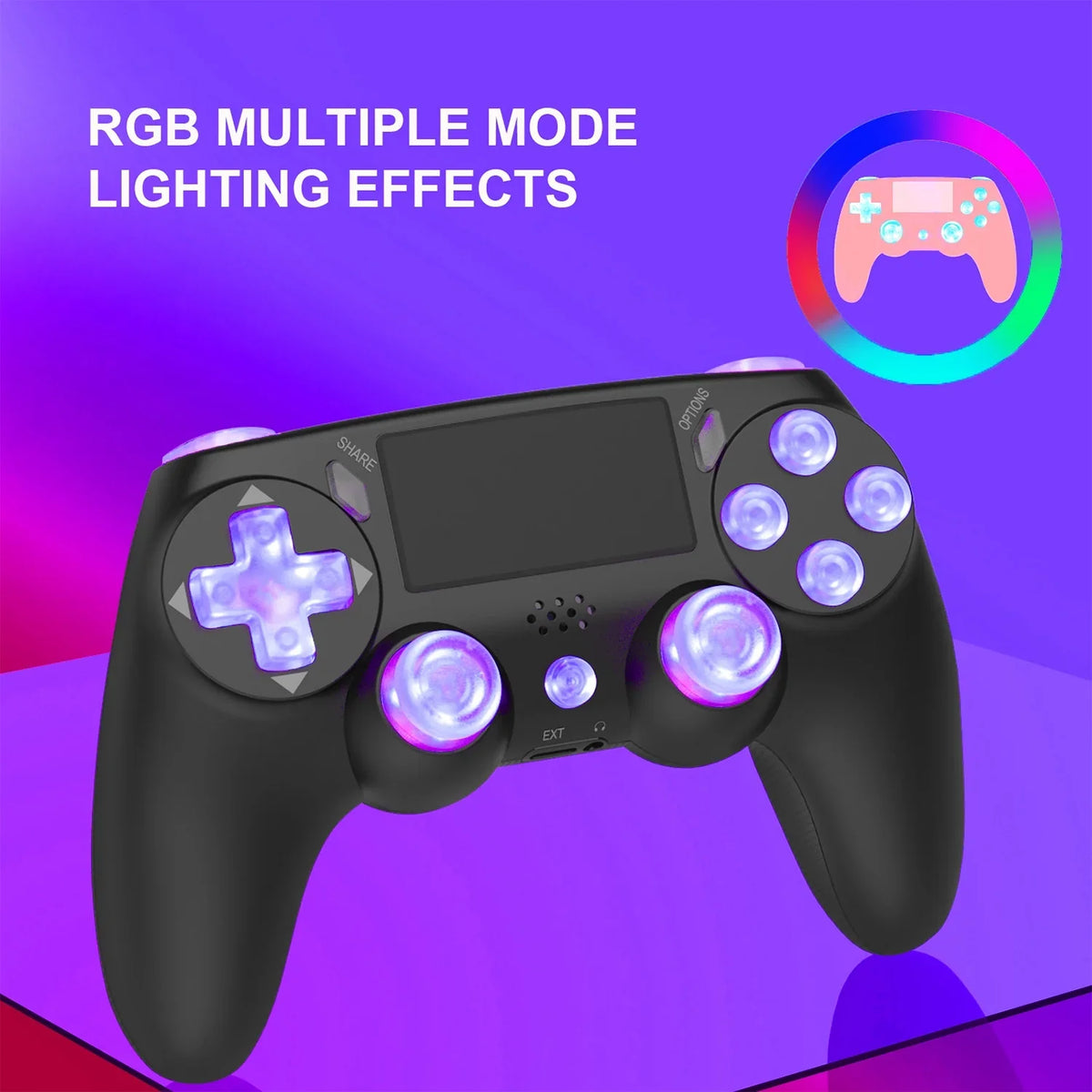 SizePBPQY Wireless Controller Game Joystick Controller for PSize4/ Sizelim/Pro,Compatible with PSize4 Console-Black