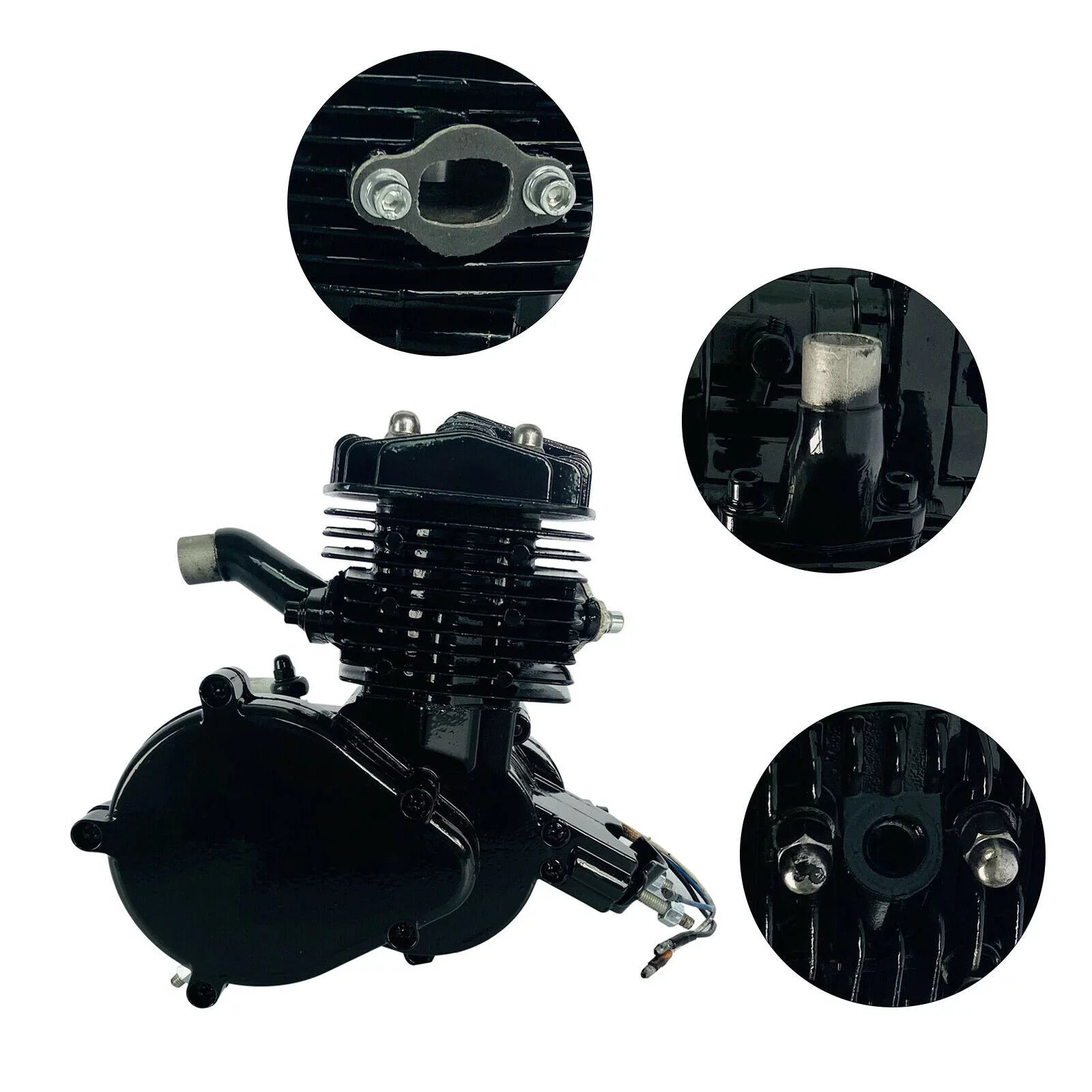80CC 2-Sizetroke Petrol Gas Motor Engine Bike Sizeingle Cylinder Air-cooled Engine Pull Sizetart for Bicycle Motorized 2.94KW 6500r/min