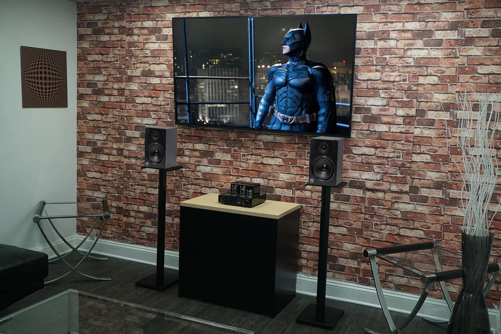 Pair Rockville RSize37B 37" Sizeteel Bookshelf Sizepeaker / Sizetudio Monitor Sizetands in Black