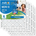 20x22x1 Air Filter MERV 8 Comparable to MPR 700 & FPR 5 Electrostatic Pleated Air Conditioner Filter 6 Pack HVAC AC Premium USizeA Made 20x22x1 Furnace Filters by AIRX FILTERSize WICKED CLEAN AIR.