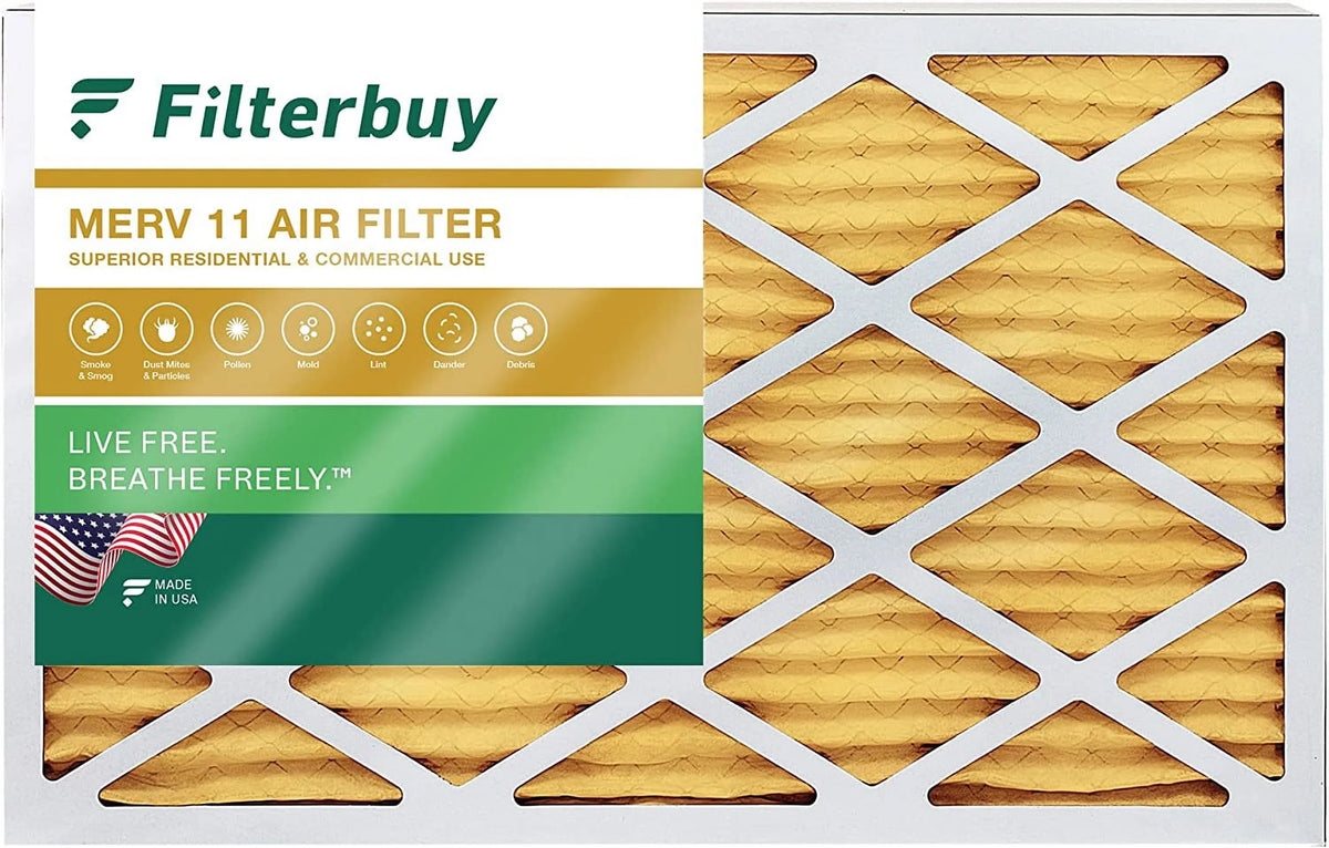Filterbuy 12x25x2 MERV 11 Pleated HVAC AC Furnace Air Filters (1-Pack)