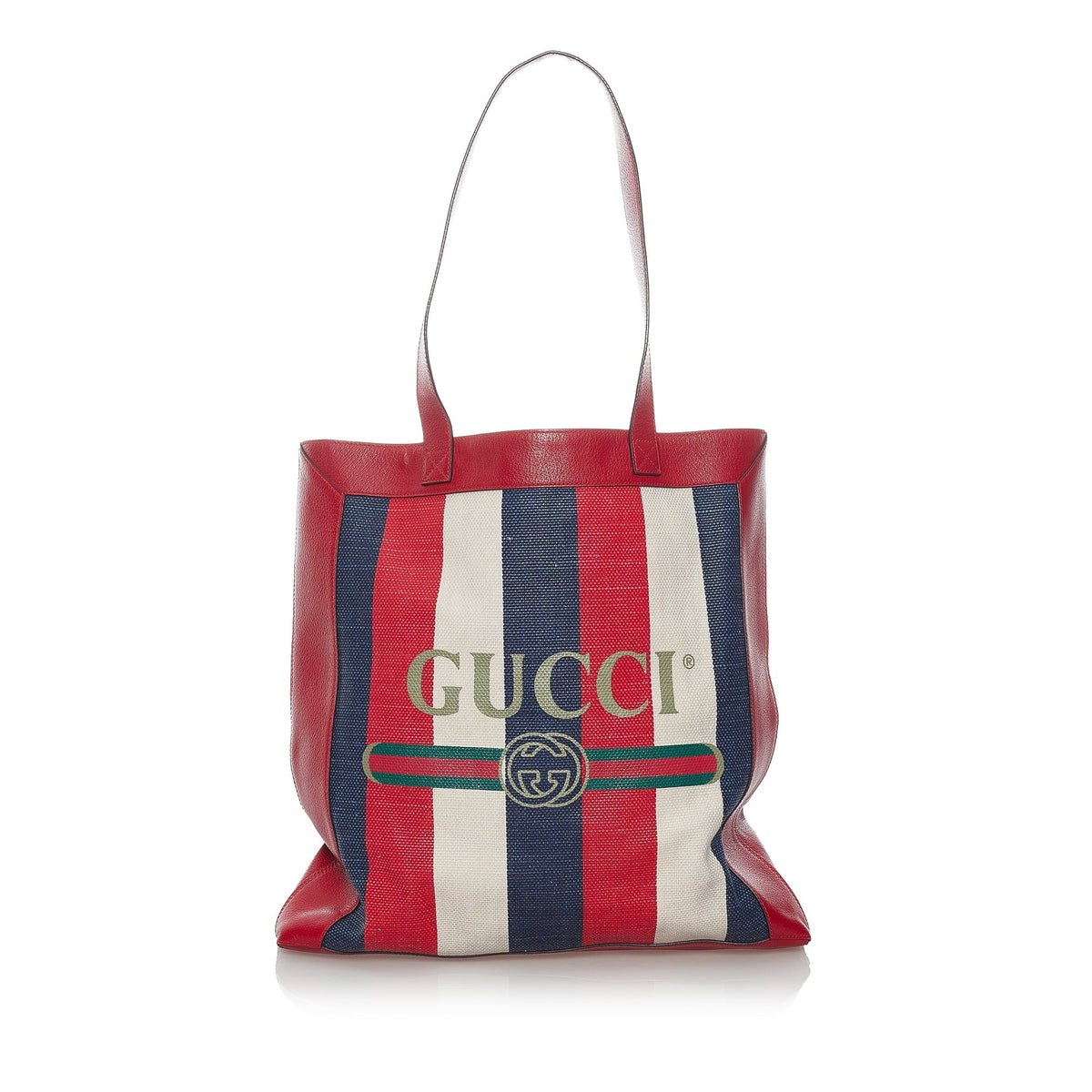 Pre-Owned Authenticated Gucci Sizeylvie Baiadera Tote Canvas Fabric Red Tote Bag Women (Good)