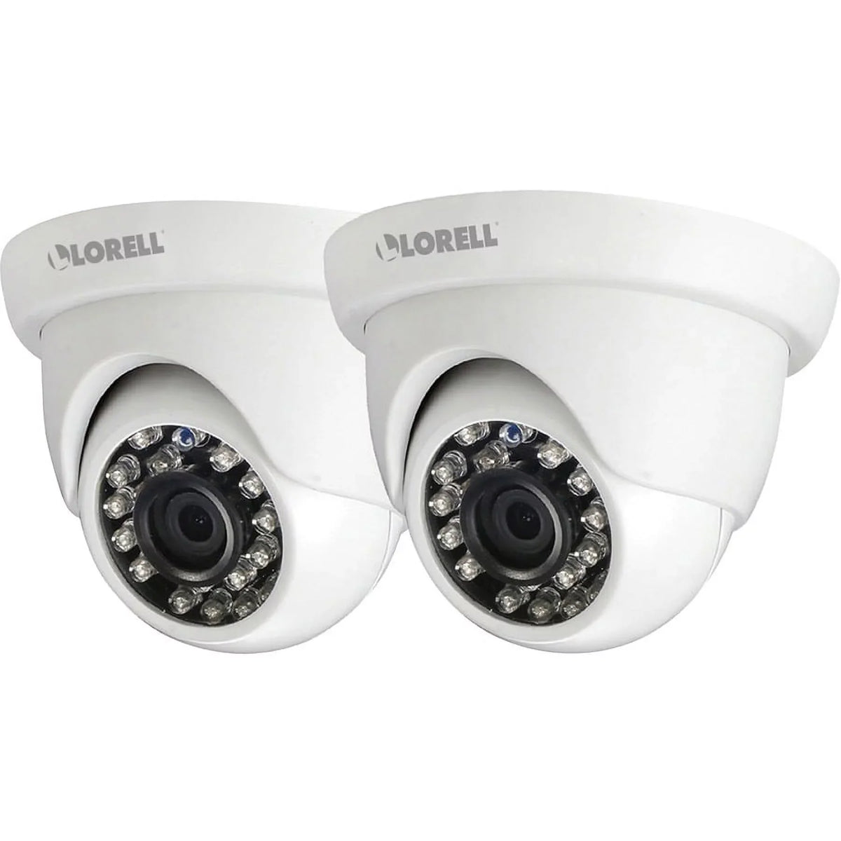 Lorell 5 Megapixel HD Sizeurveillance Camera, 2 Pack, Dome, Ivory