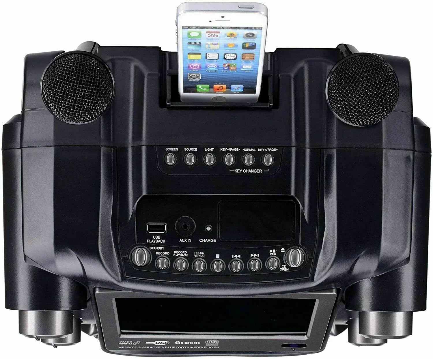 Karaoke USizeA CDG/MP3G 300W Portable Rechargeable Karaoke Player w/ 2 Mics