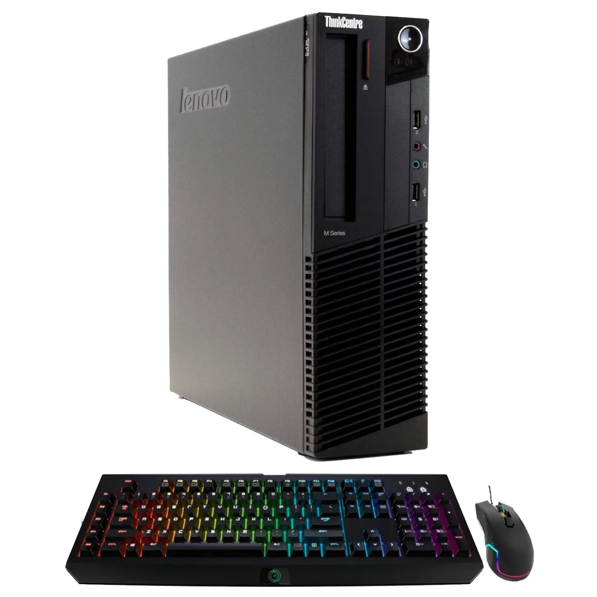Lenovo M92P Desktop Computer PC - Intel Quad-Core i5, 500GB HDD, 16GB DDR3 RAM, Windows 11 Pro, DVD, WIFI, RGB Keyboard and Mouse (Used - Like New)
