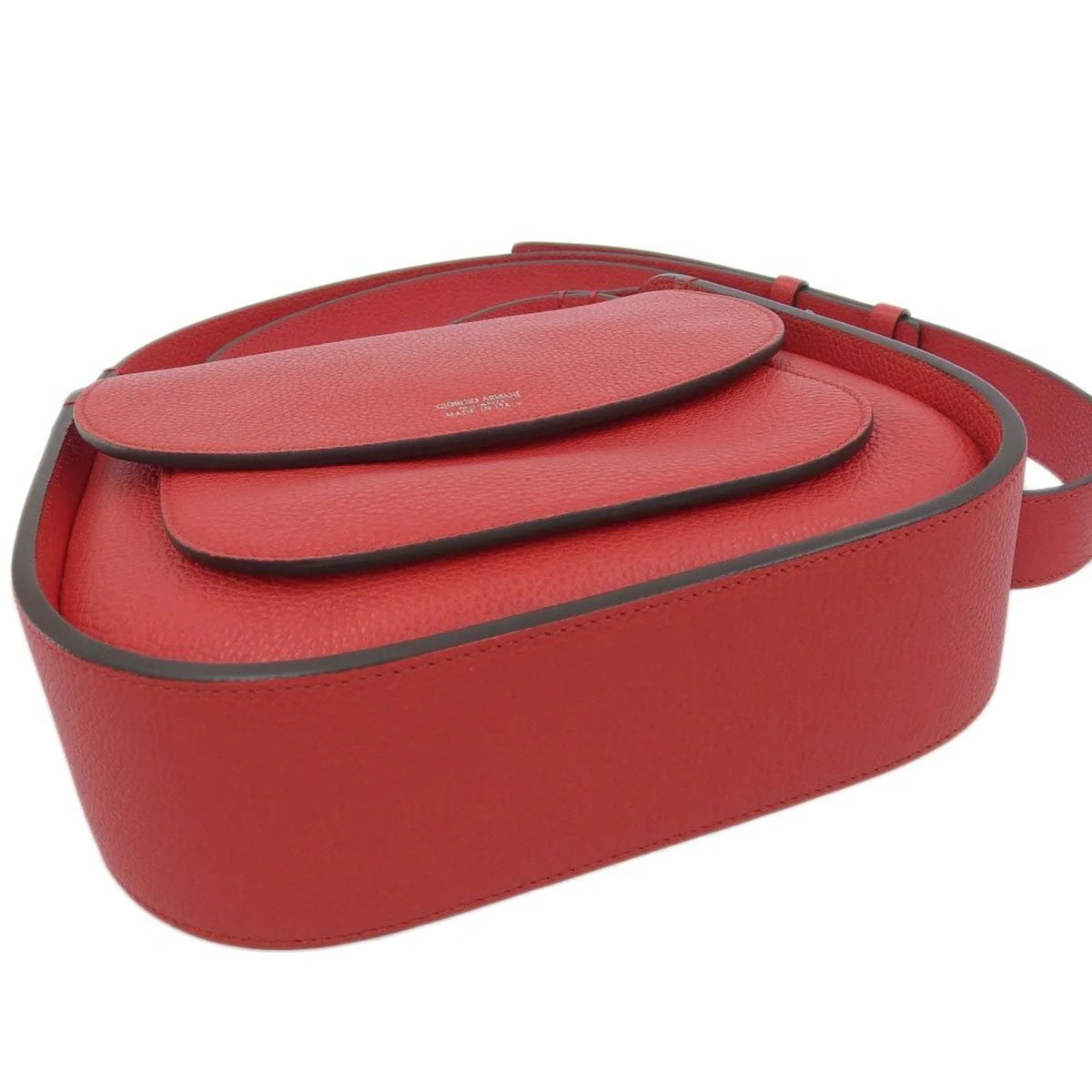 Pre-Owned Giorgio Armani One Sizehoulder Bag Leather Red (Like New)