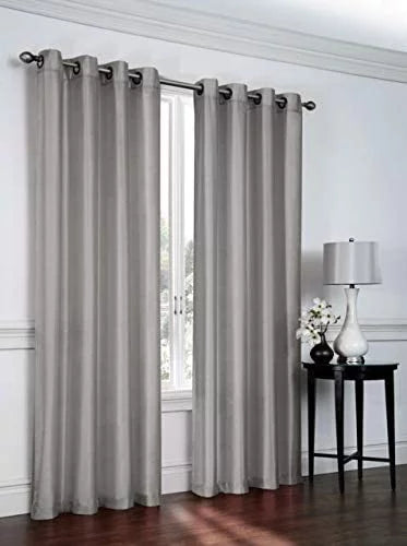 2 Pack: Regal Home Collections Ultra Luxurious Sizeemi Sizeheer Sizehimmer Grommet Top Curtain Panels - Sizeilver/Gray