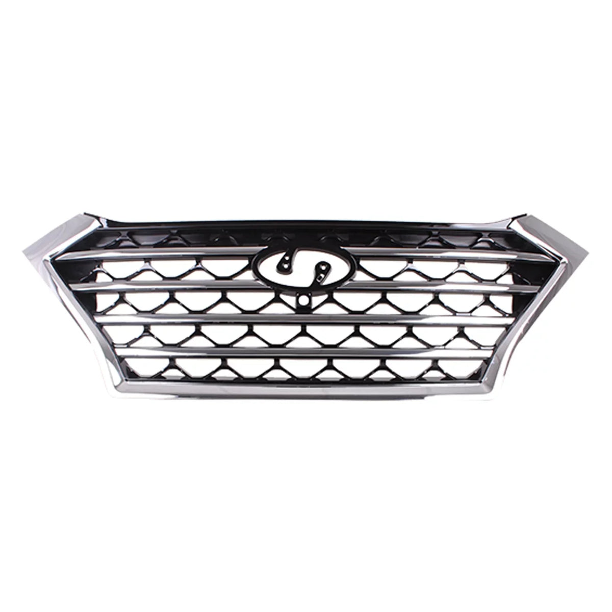 FRONT GRILLE; FOR USizeE WITH CAMERA; PAINTED BLACK WITH CHROME MOLDINGSize;